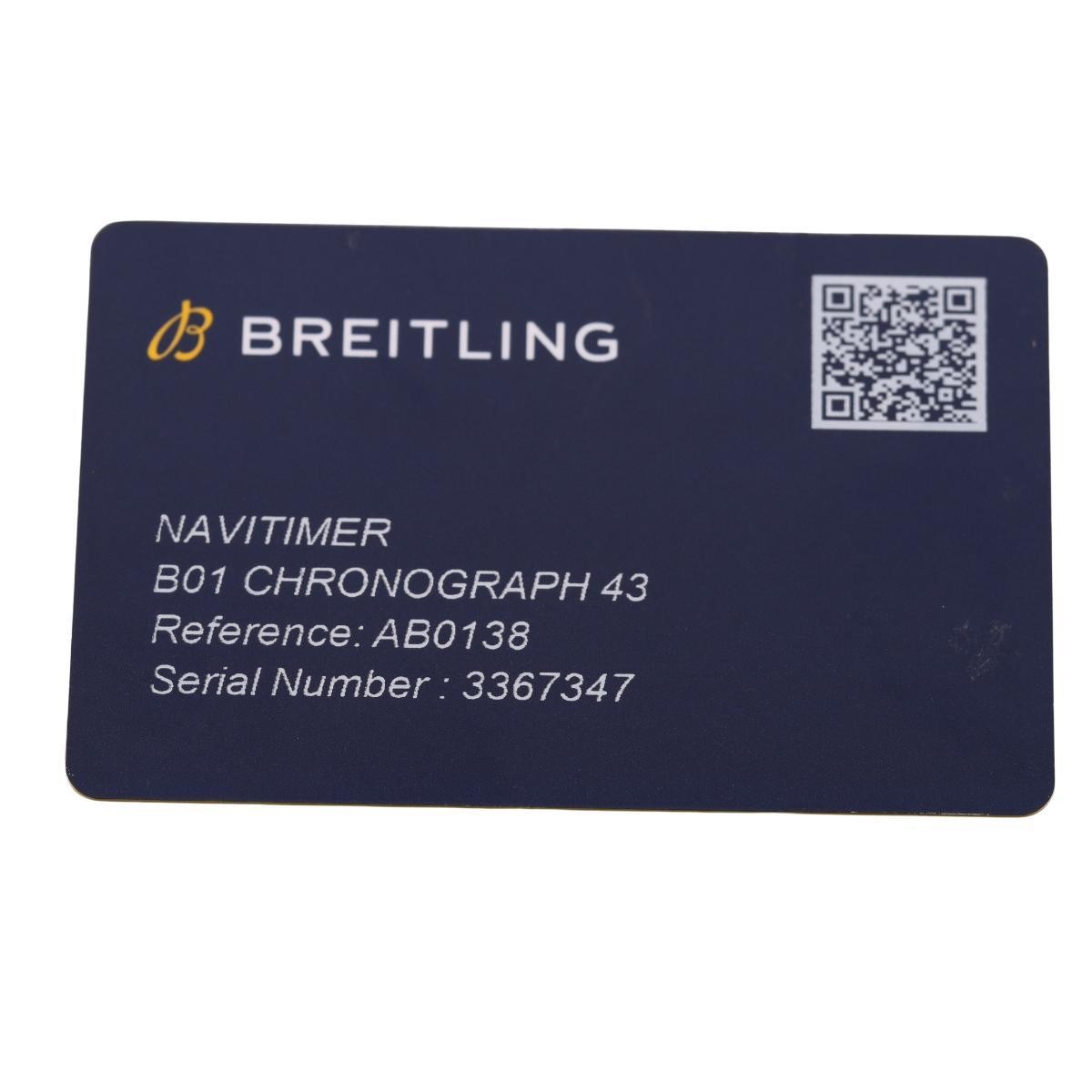 Breitling Navitimer B01 Chronograph 43 Steel Automatic Watch AB0138