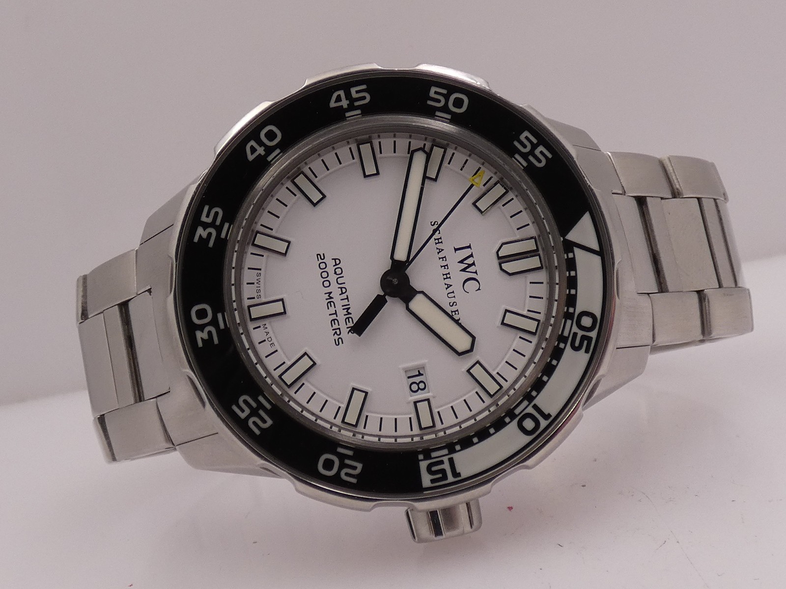 IWC AQUATIMER AUTOMATIC 2000m IW3568 WITH PAPERS YEAR 2019 STEEL BRACELET WATCH