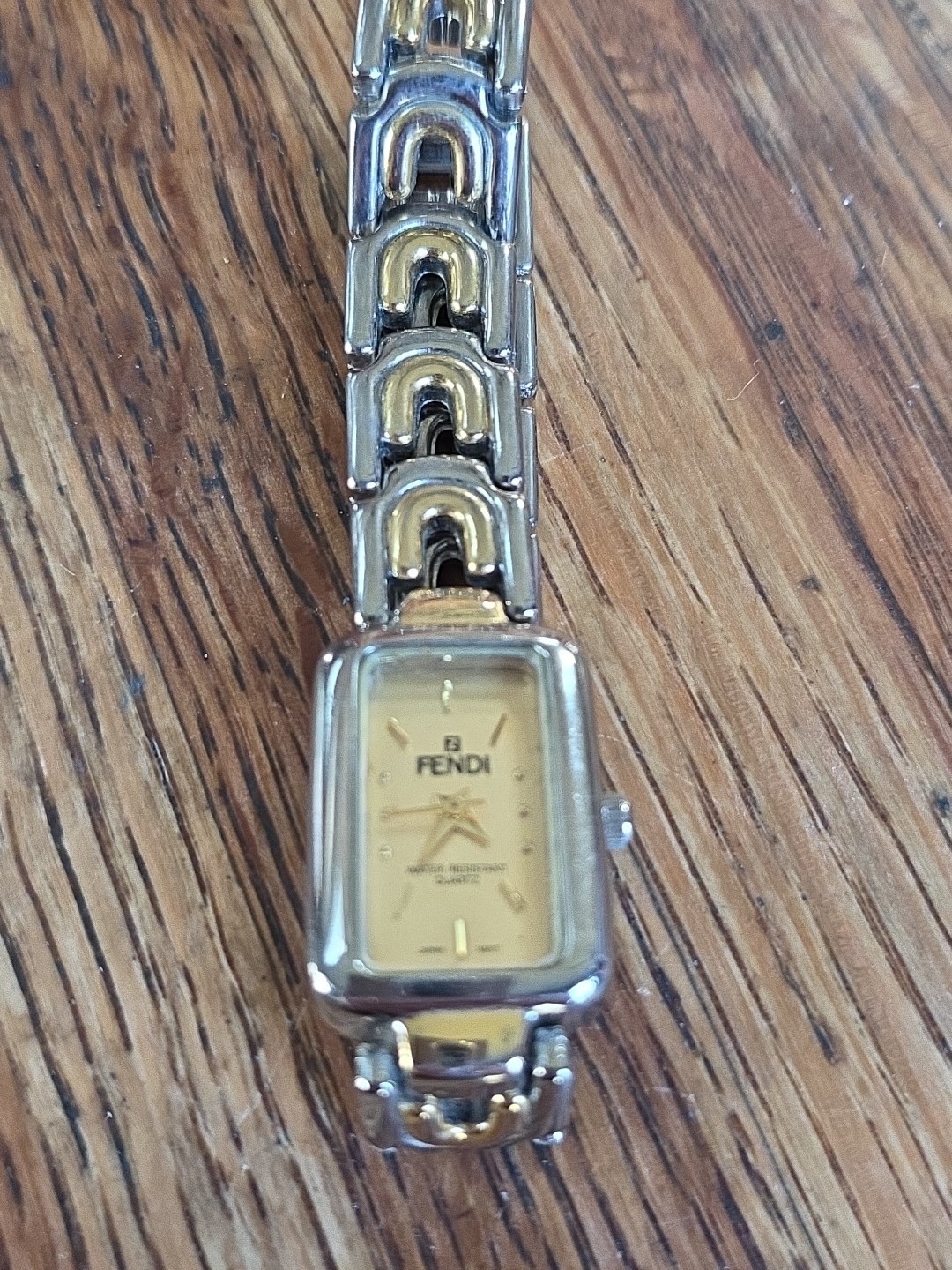 Vintage Ladies Fendi Two Toned Bracelet Watch Water Resistant Quartz Japan Mov’t
