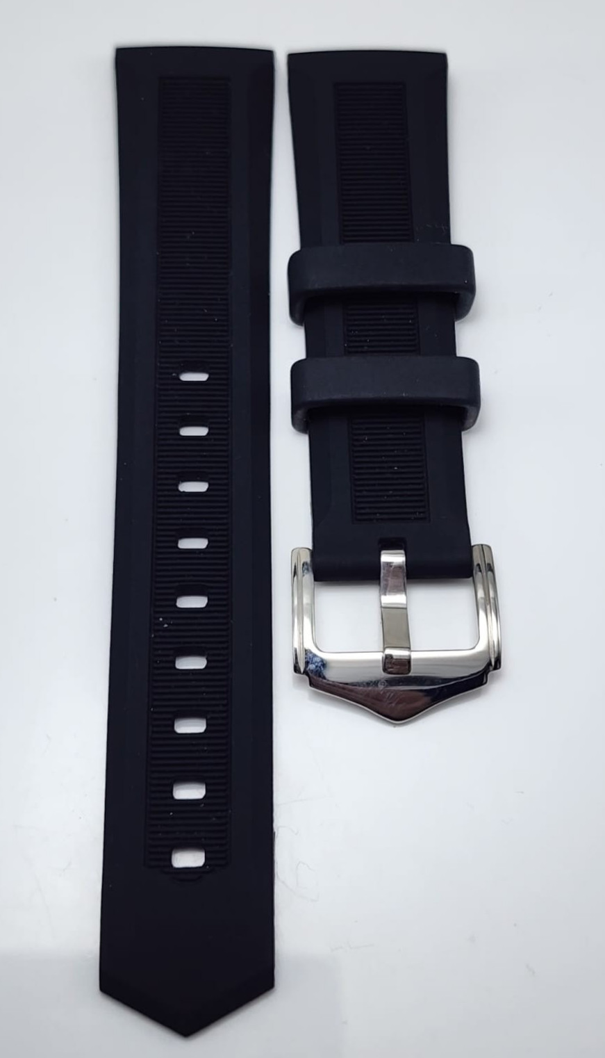 20mm Black Silicone Rubber Watch Strap Waterproof Sport Replacement Band