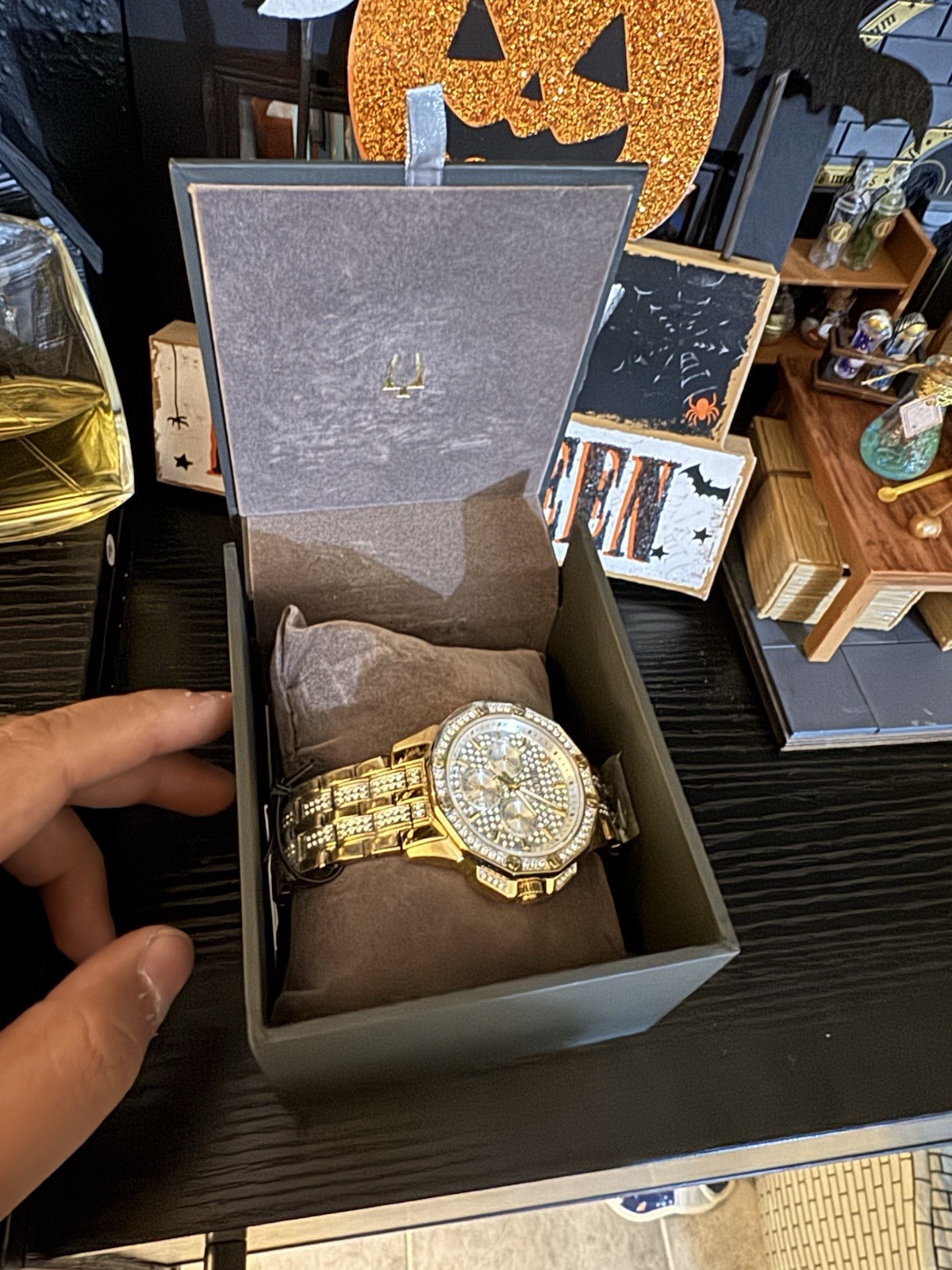 Bulova Crystal 41.7mm Gold-Tone Stainless Steel Men’s Watch – 98C126
