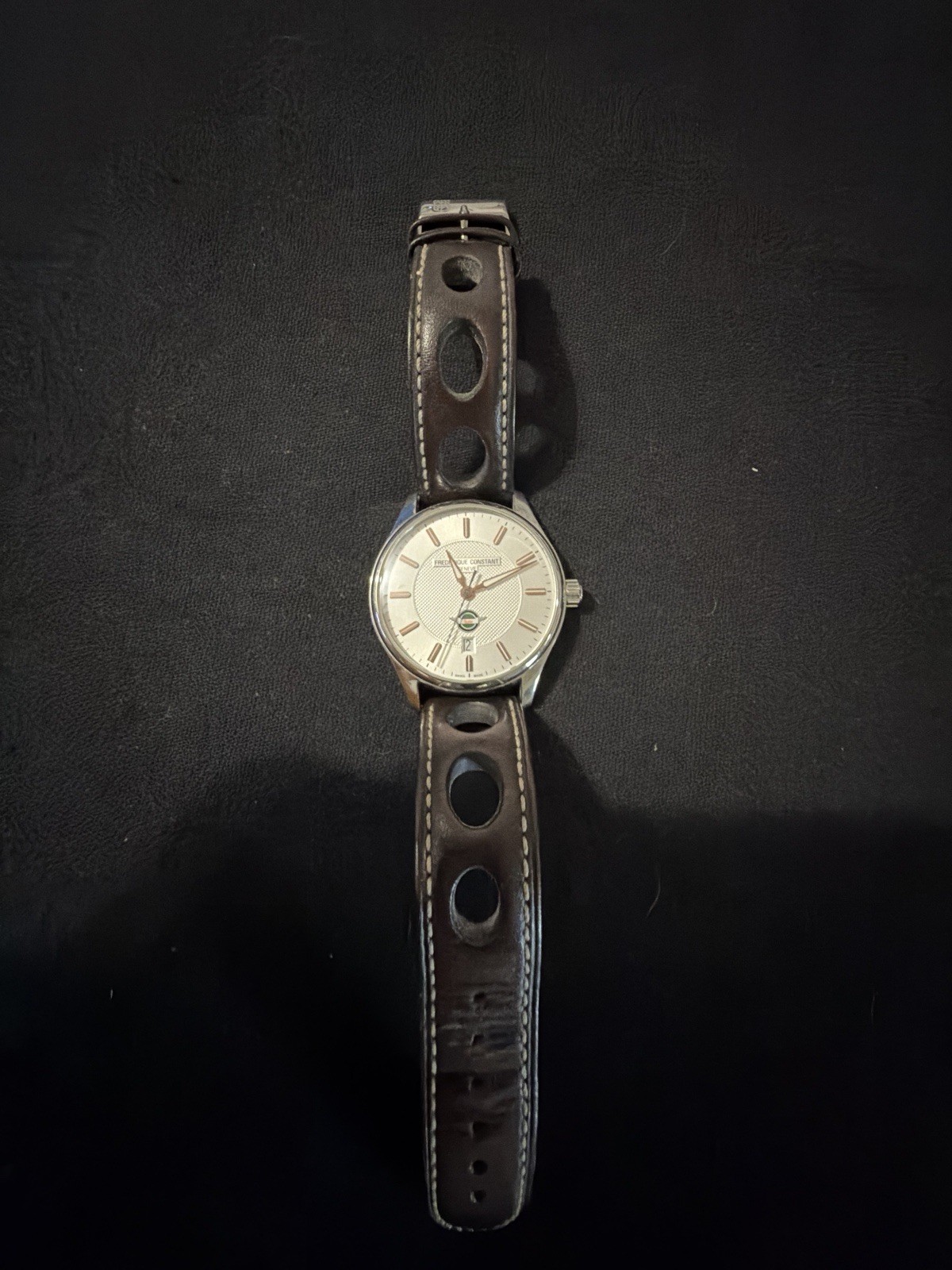Frédérique Constant Healey Automatic 40mm Date Silver Dial Brown Leather