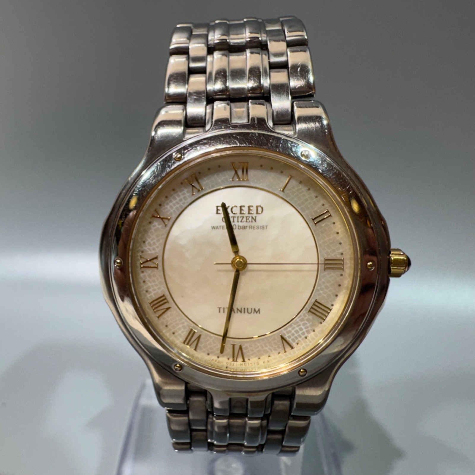 Citizen Exceed 0331-C31026 TA Titanium Quartz Men’s Watch Off-white Roman Not Wo