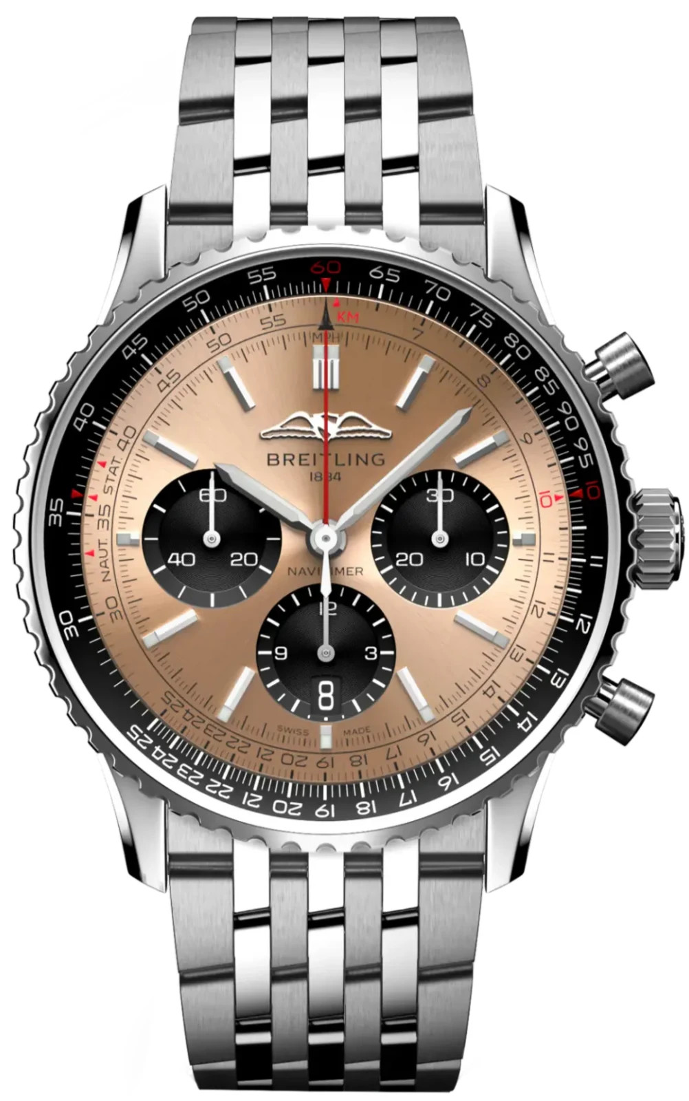 2026 Breitling Navitimer Copper Dial Stainless Steel 43mm Men’s Watch AB0138