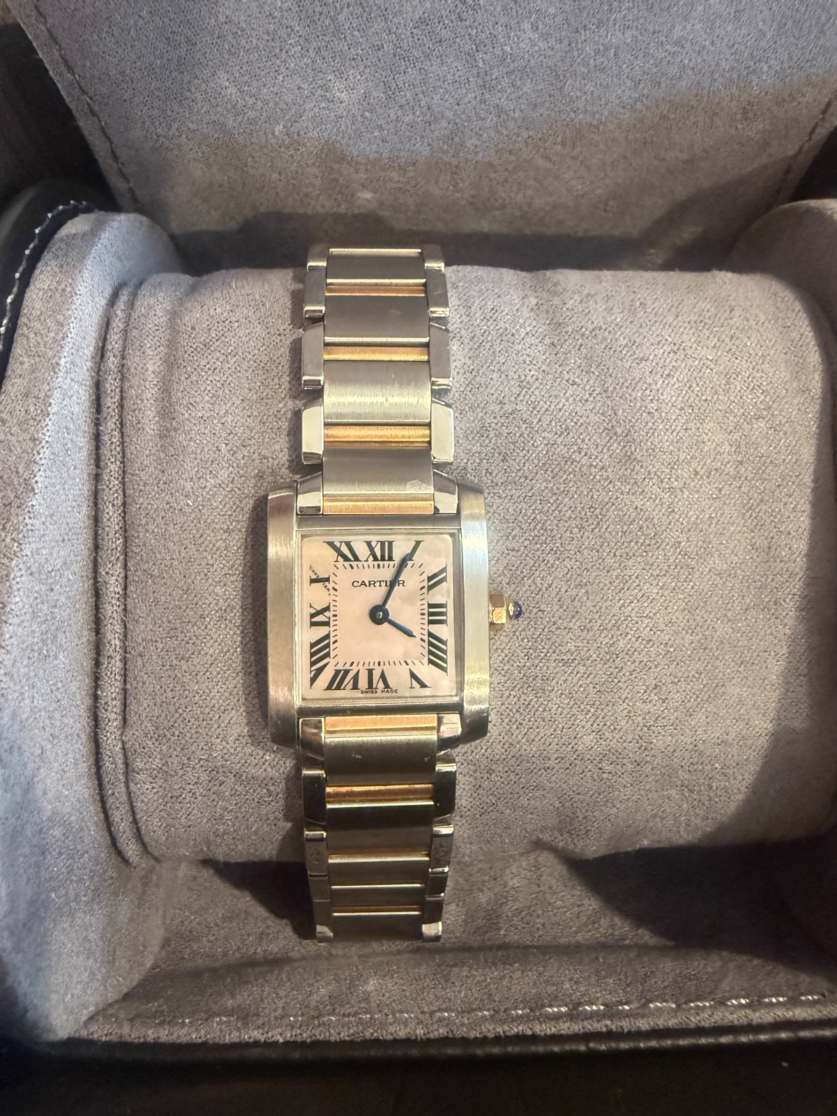 Cartier Tank Francaise Steel Rose Gold MOP Dial Ladies Watch W51027Q4