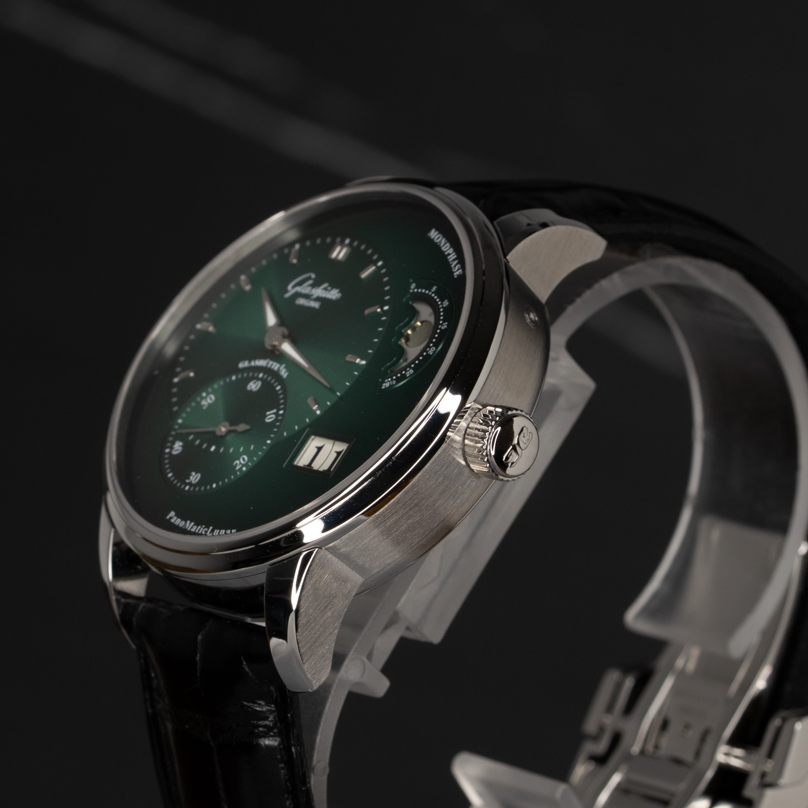 Glashutte Original PanoMaticLunar Green Dial 1-90-02-13-32-62 Full Set