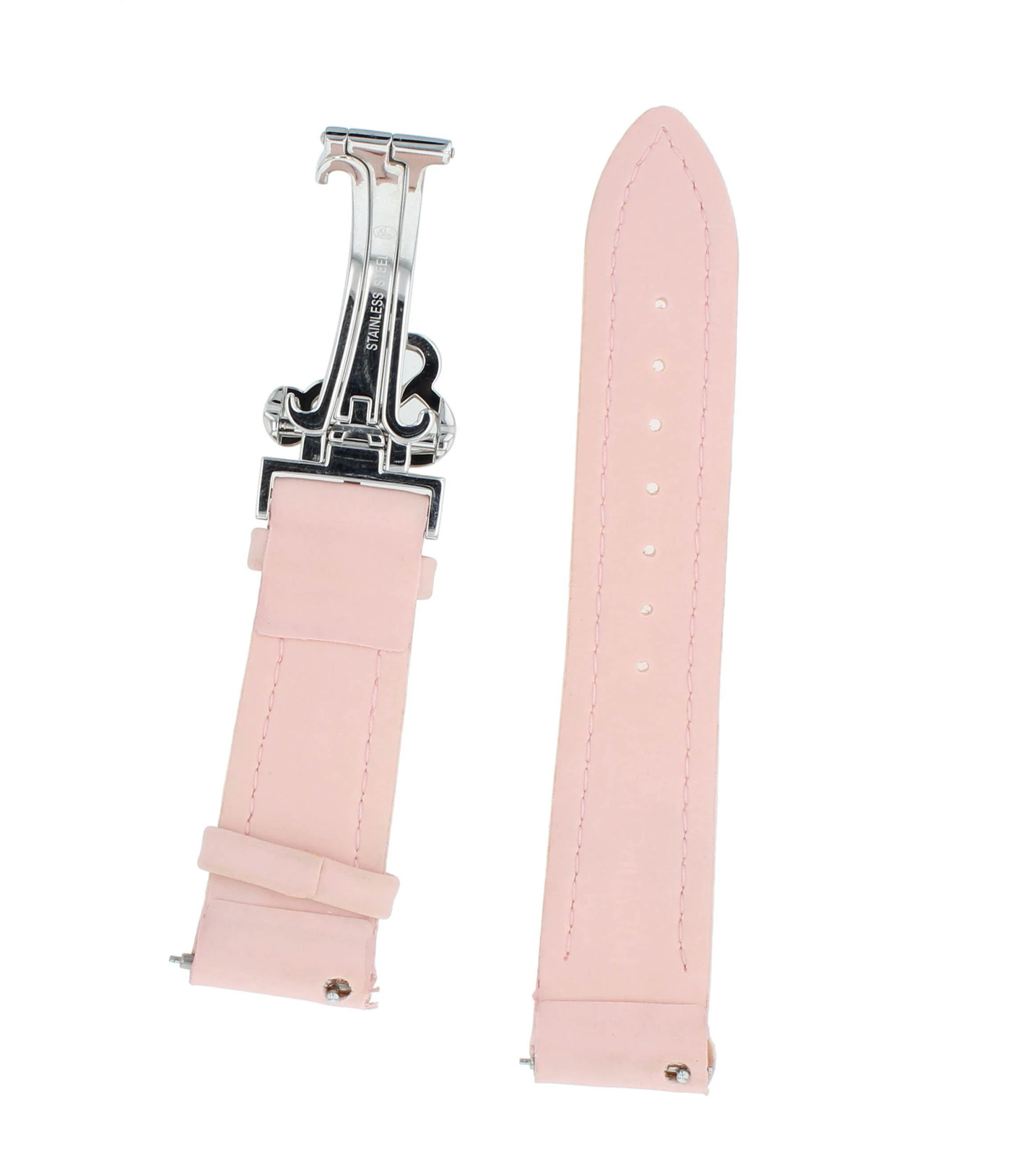 Unworn Original Jacob & Co. Polyurethane 20mm Pink Strap With Steel Buckle