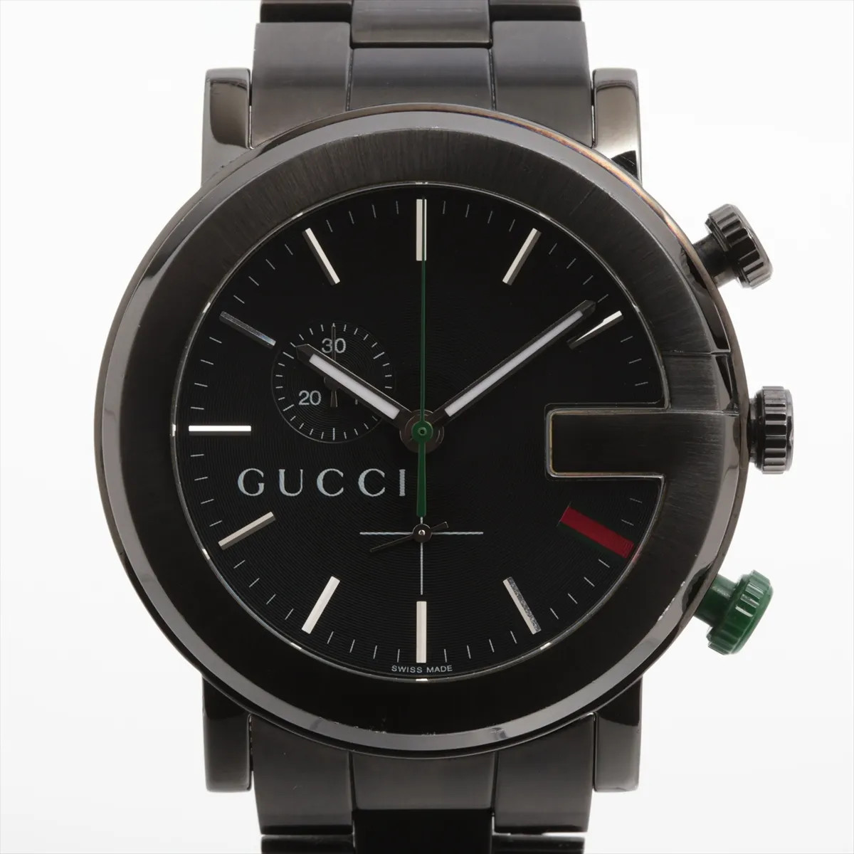 Gucci G-Chrono 101M SS SS QZ black dial 3 Extra Links