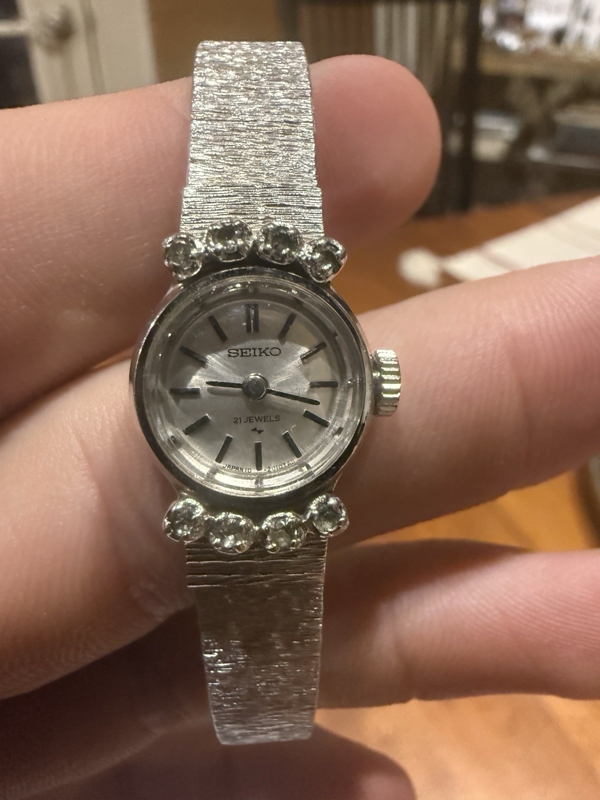 SEIKO 10-0900 Mechanical Women’s Watch Champagne Silver 14mm Wrist 15.5cm