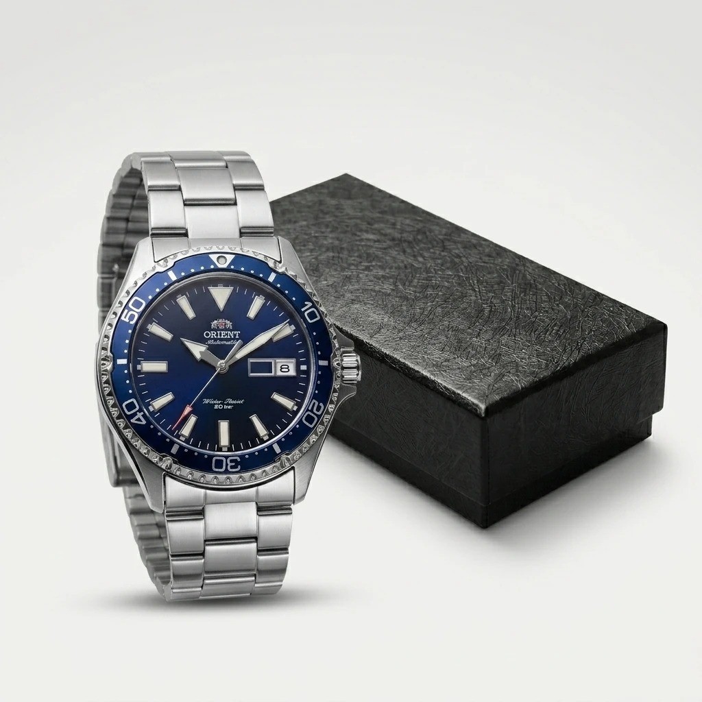 Orient Men’s Automatic Dive Watch 20Bar Water Resistant Luminous Day Date Steel