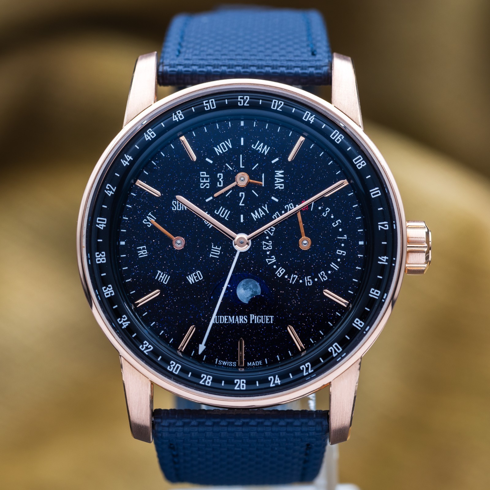 Audemars Piguet Code 11.59 Perpetual Rose Gold 41 Blue Dial Full Set AP 26394OR