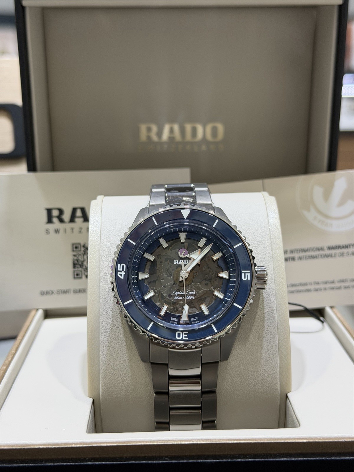 New Rado Captain Cook 43MM High-Tech Ceramic Blue Dial Men’s Watch R32128202