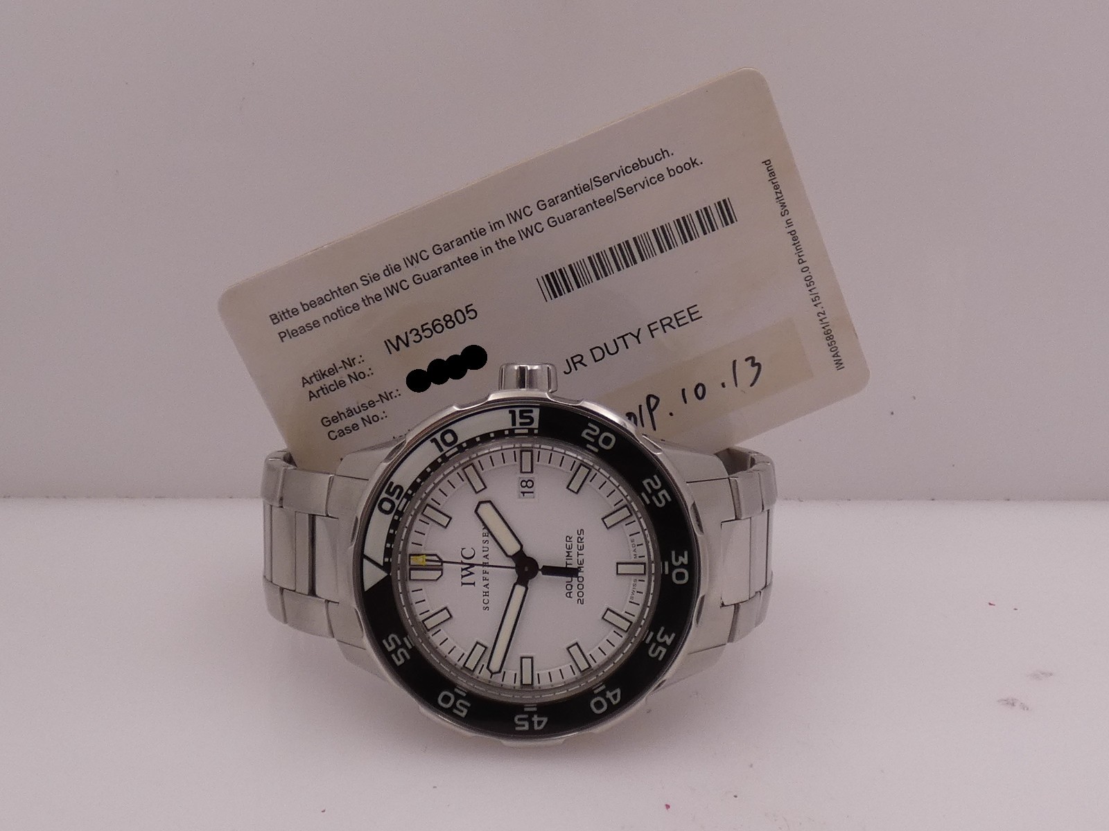 IWC AQUATIMER AUTOMATIC 2000m IW3568 WITH PAPERS YEAR 2019 STEEL BRACELET WATCH