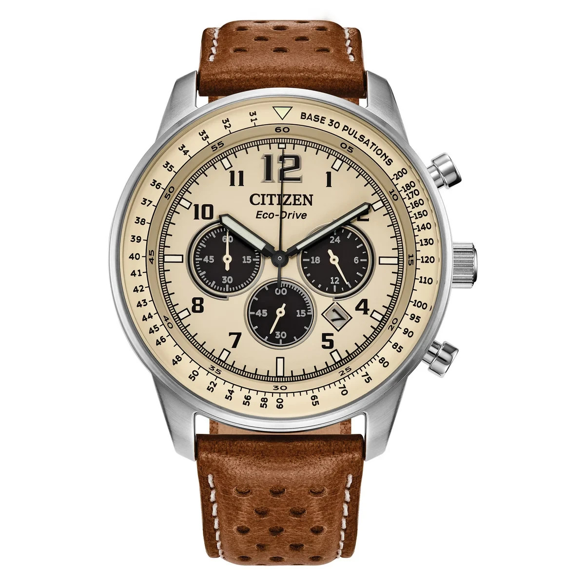 Citizen Eco-Drive Weekender, Chrono Leather Men’s Quartz Watch – CA4500-08X