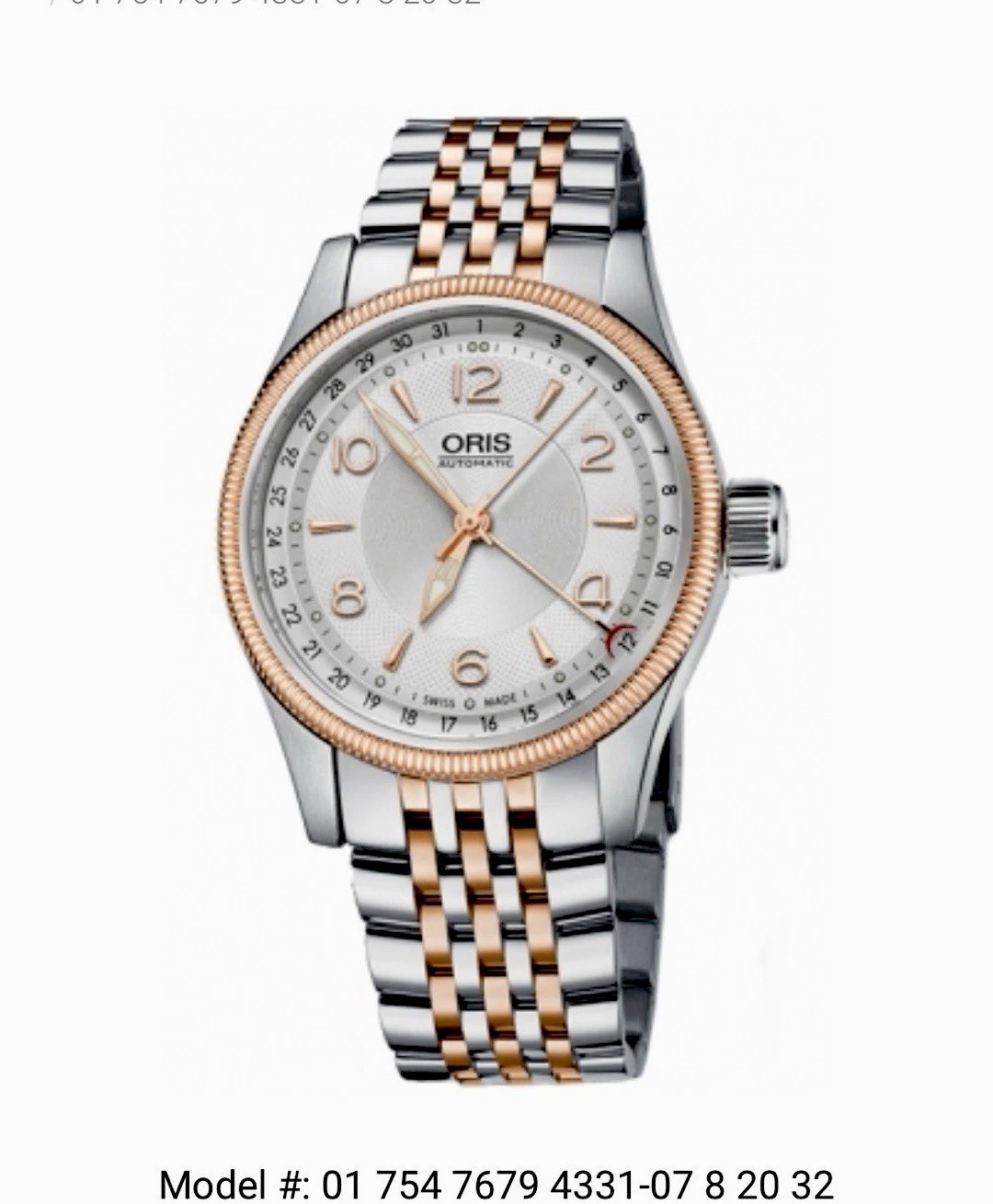 Oris Big Crown Pointer Date 40mm Auto Silver Dial Two-Tone B&P model 7679 4331