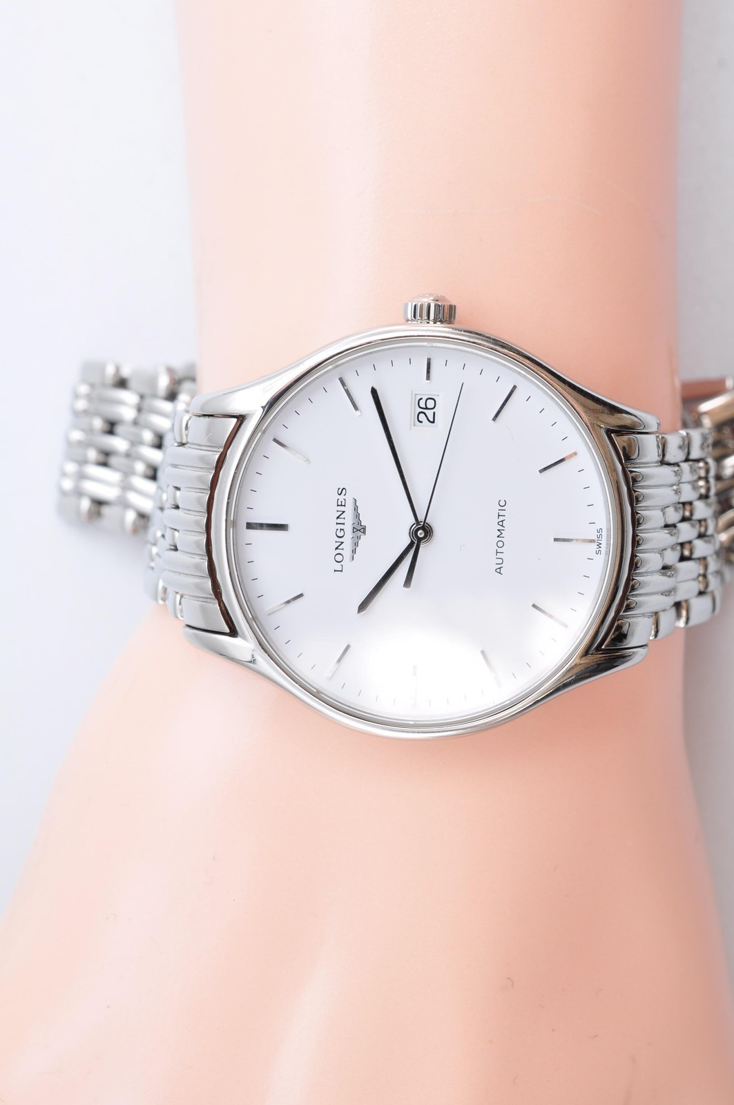 LONGINES LYRE Quartz Date Silver Belt Men’s Watch w-10101