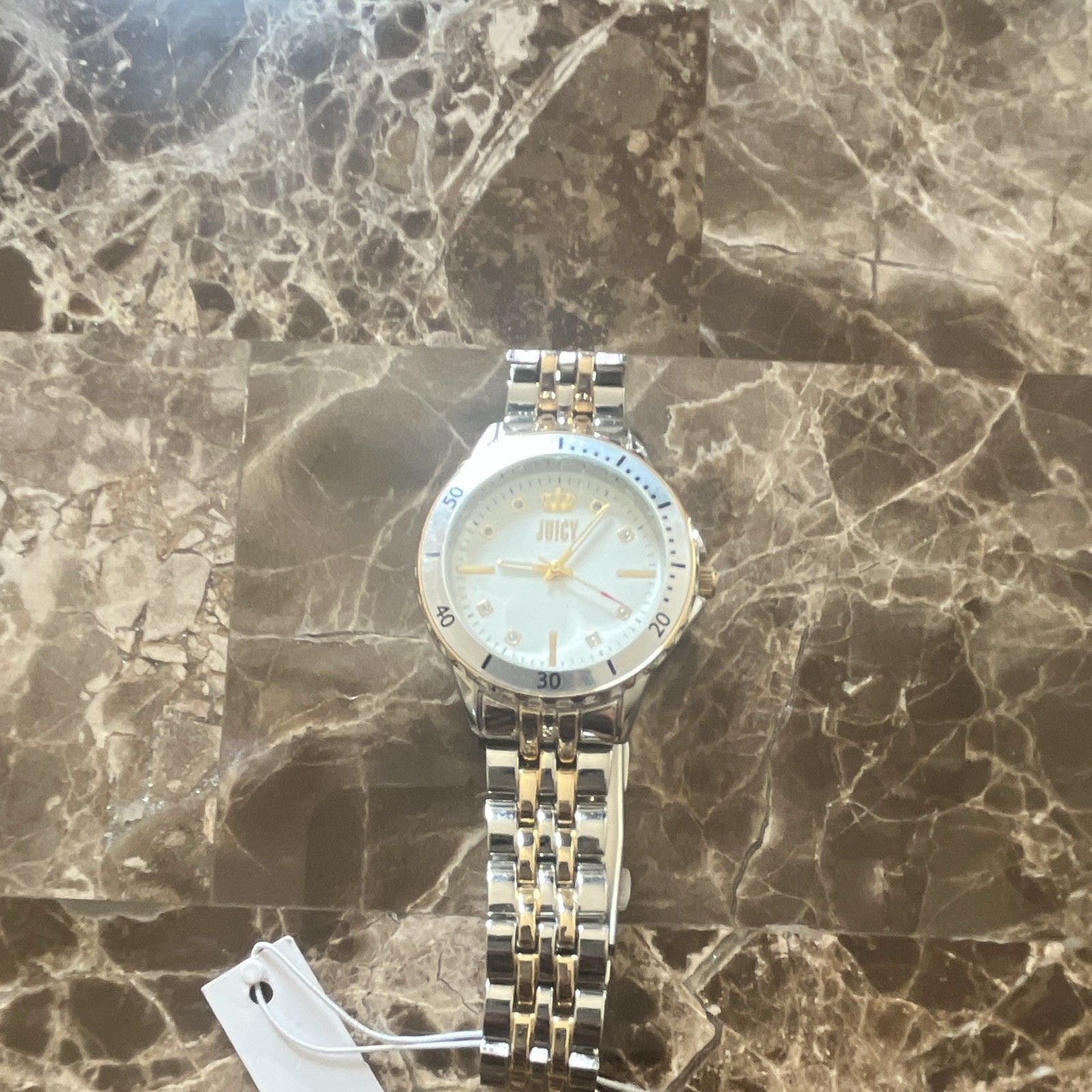 Juicy Juicy Couture Women’s Quartz Analog Two-Tone Bracelet Watch White Dial