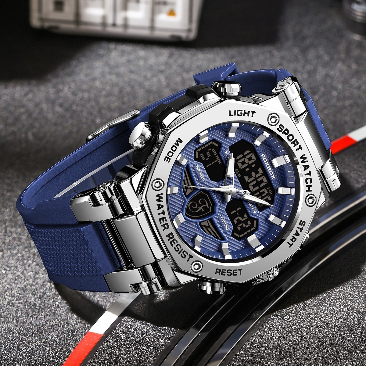 Men Quartz Watch Big Dial Luminous Date 5ATM Waterproof Sport Boy Man Wristwatch
