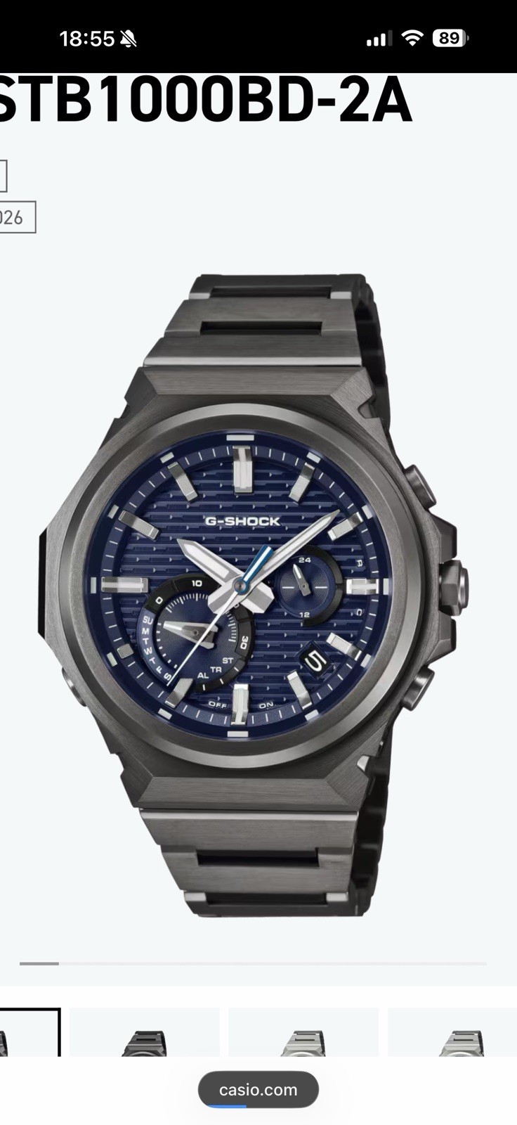 Unused CASIO G-STEEL GST-B1000BD-2AJF Blue Bluetooth Solar Men’s Watch in Box
