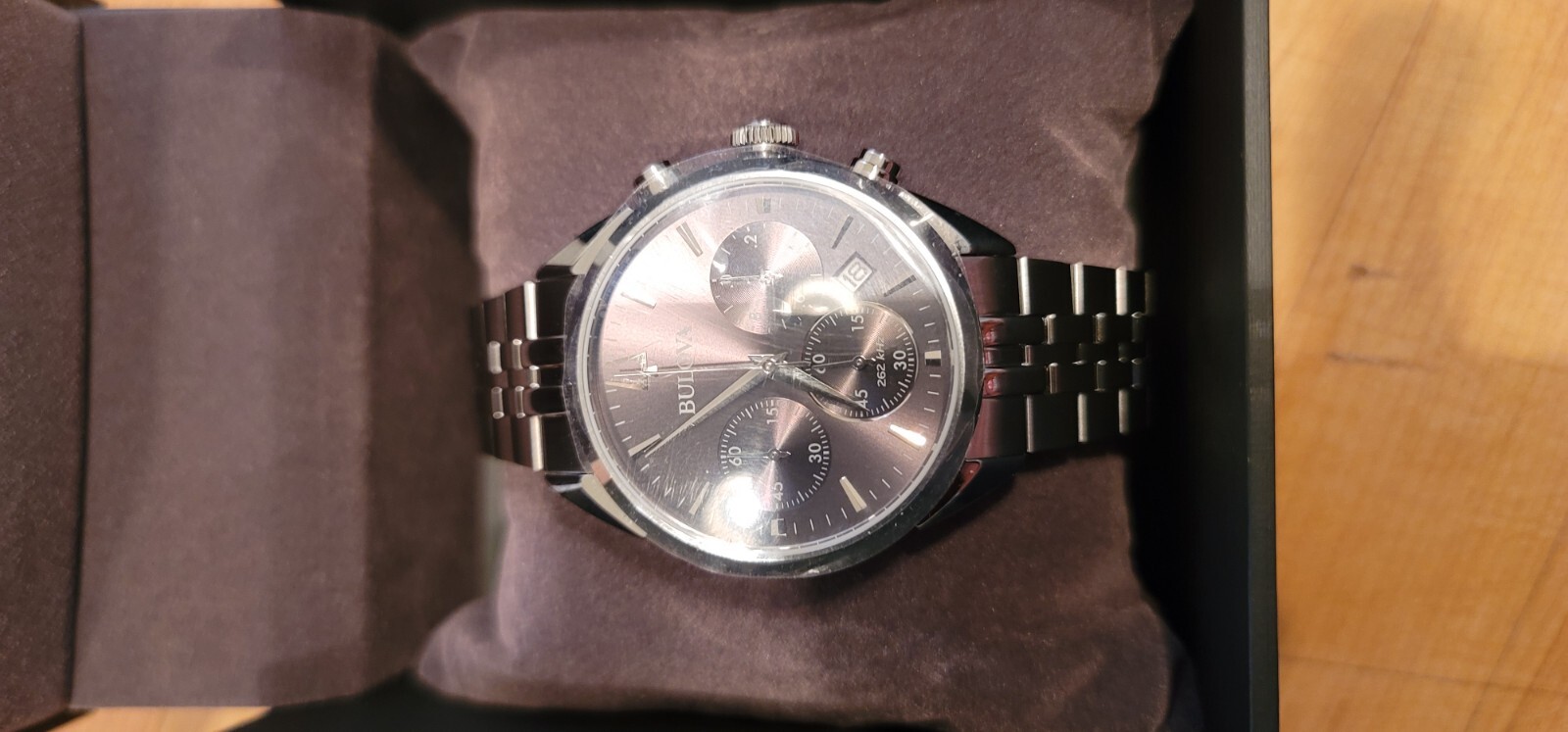 Bulova Men’s Chronograph Silver High Precision Watch 41MM 96B372
