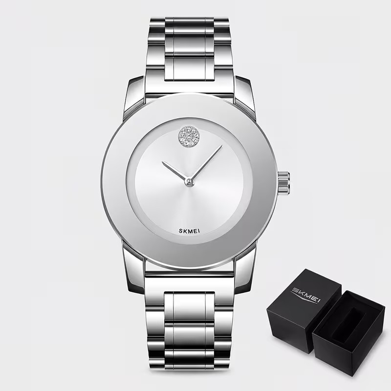 SKMEI Unisex Simple Dial Full Steel Business Waterproof Quartz Wristwatch Watch