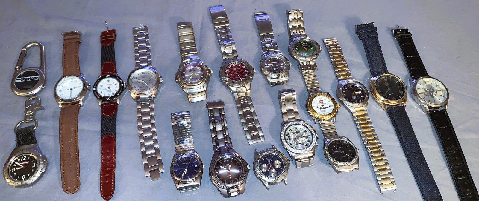 Lot of Large Size Mostly Mens Watches Many Maker Names Not Tested