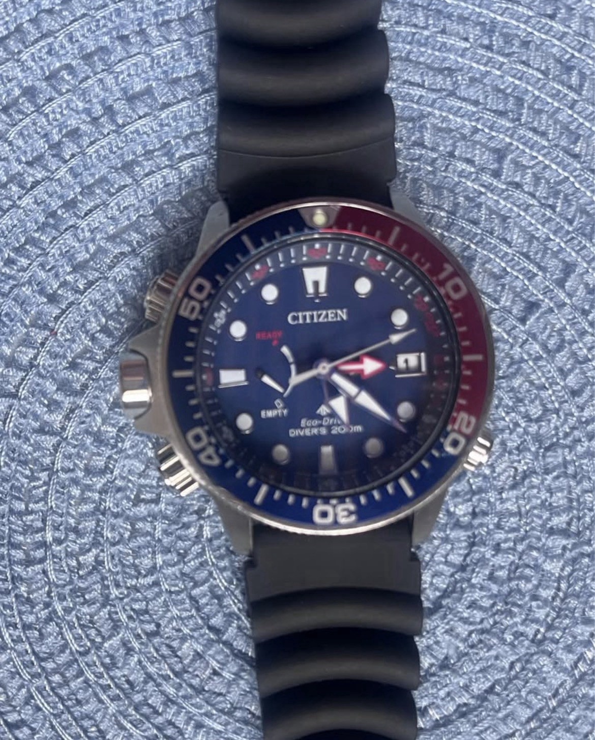 Citizen Eco-Drive Promaster Aqualand 200m Blue Dial 50mm SS Rubber Date