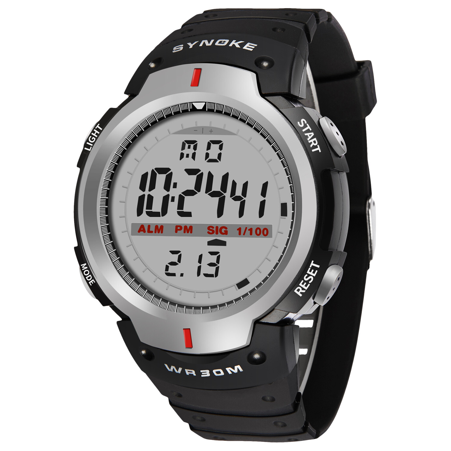Men Digital Sport Watch LED Display Waterproof Alarm Multifunction Wristwatches