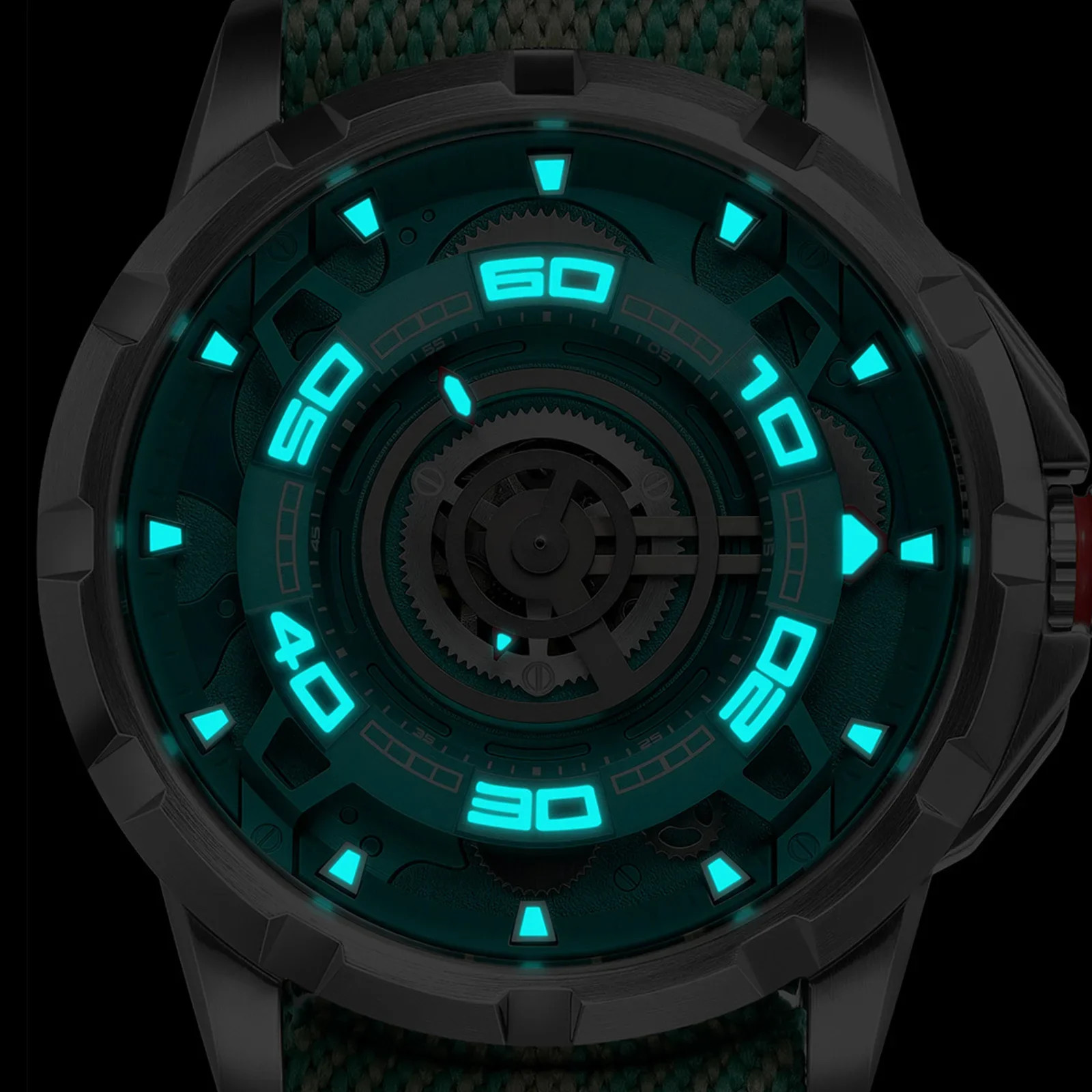 BERNY Automatic Men’s Skeleton Watch 5ATM Luminous Sapphire
