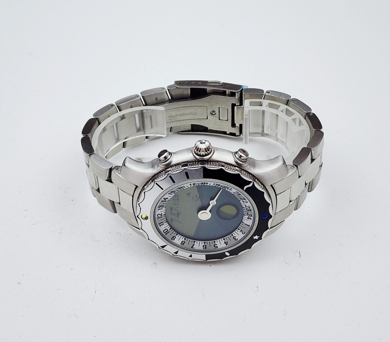 Men MOONPHASE ANALOG-DIGITAL Watch YES “Solstice”. Sunset/Sunrise. Alarm. In BOX