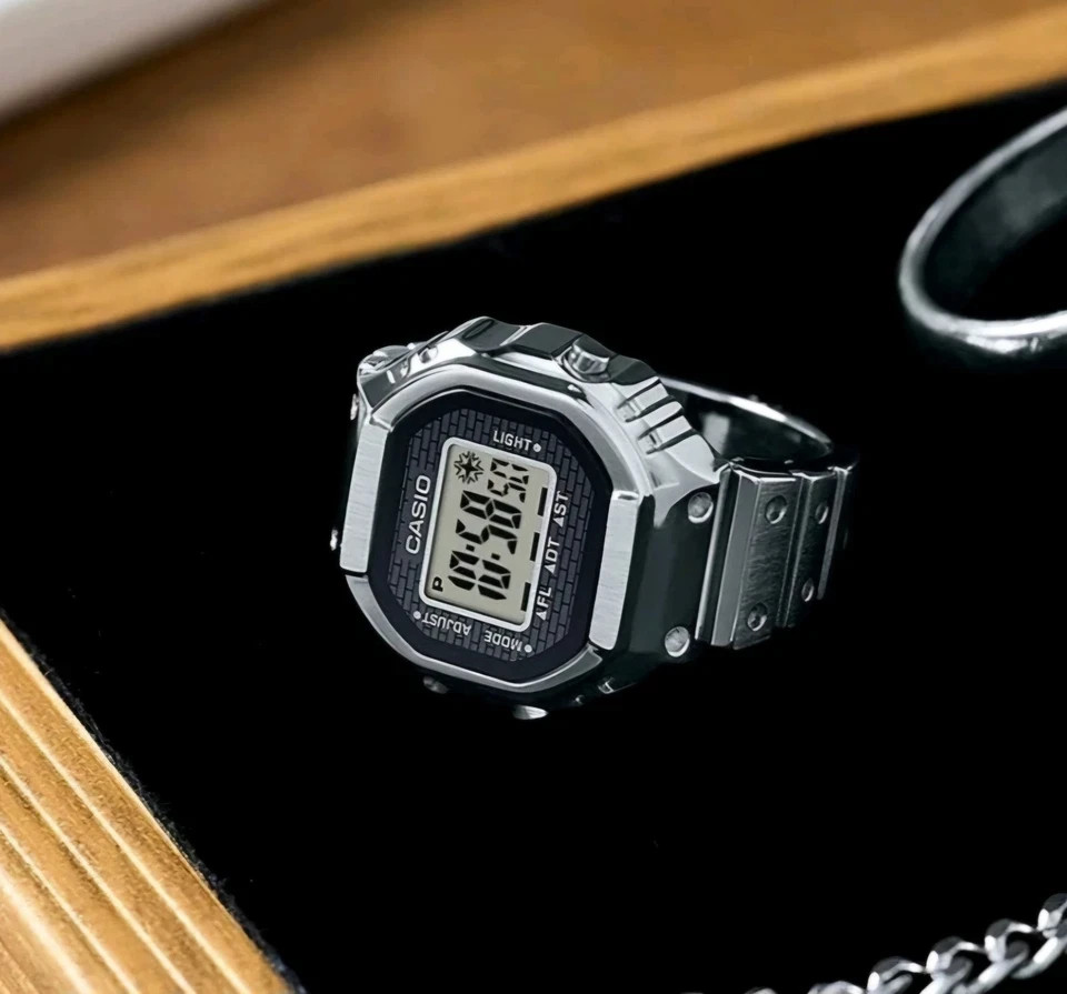 Casio 50th Anniversary Sliver Digital Steel Ring Watch CRW001-1
