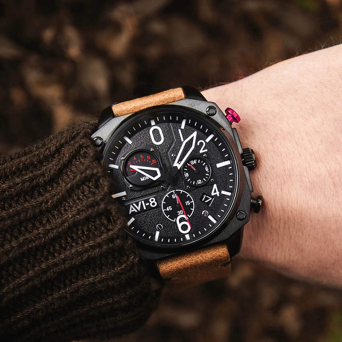 Hawker Hunter Retrograde Chronograph | Black Dial Wristwatch AV-4052-02