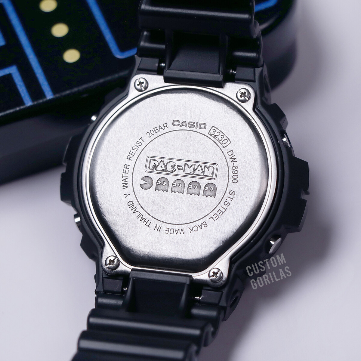 Pac Man Theme Custom Design Casio G Shock DW6900 Custom Engraved Watches