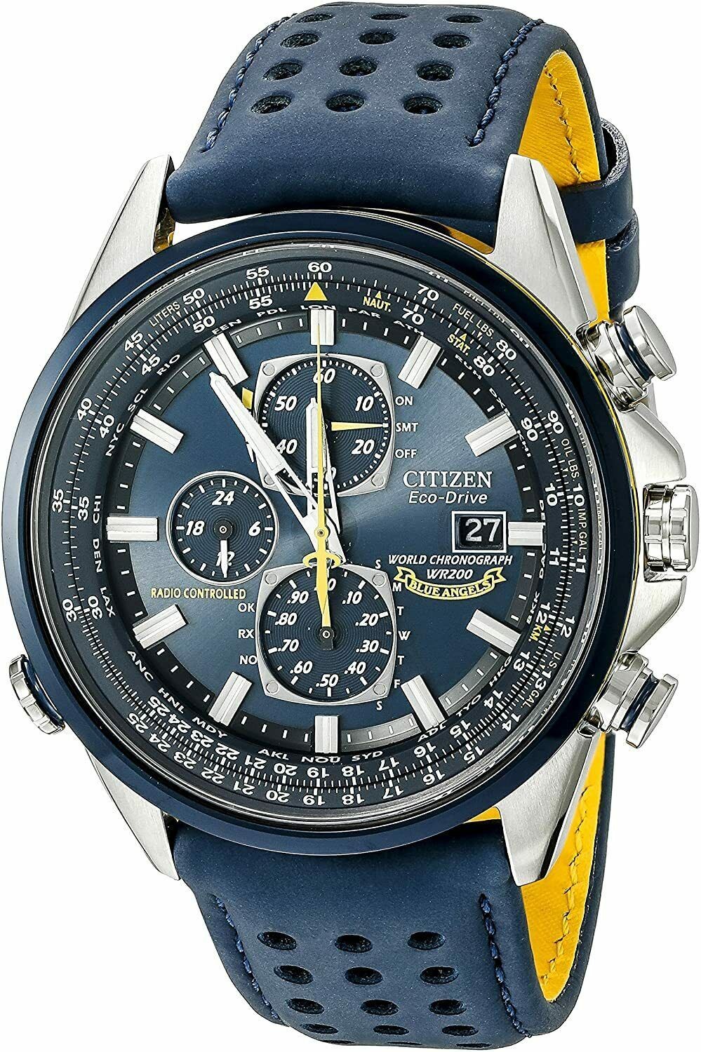 Citizen Men’s Blue Angels World Chronograph Eco Drive Watch AT8020-03L NEW