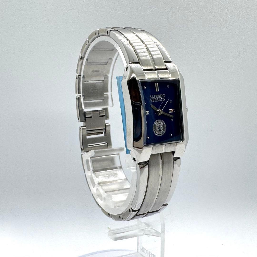 Alfredo Versace Navy Square Quartz Watch Deadstock Unisex 17cm 2x25cm