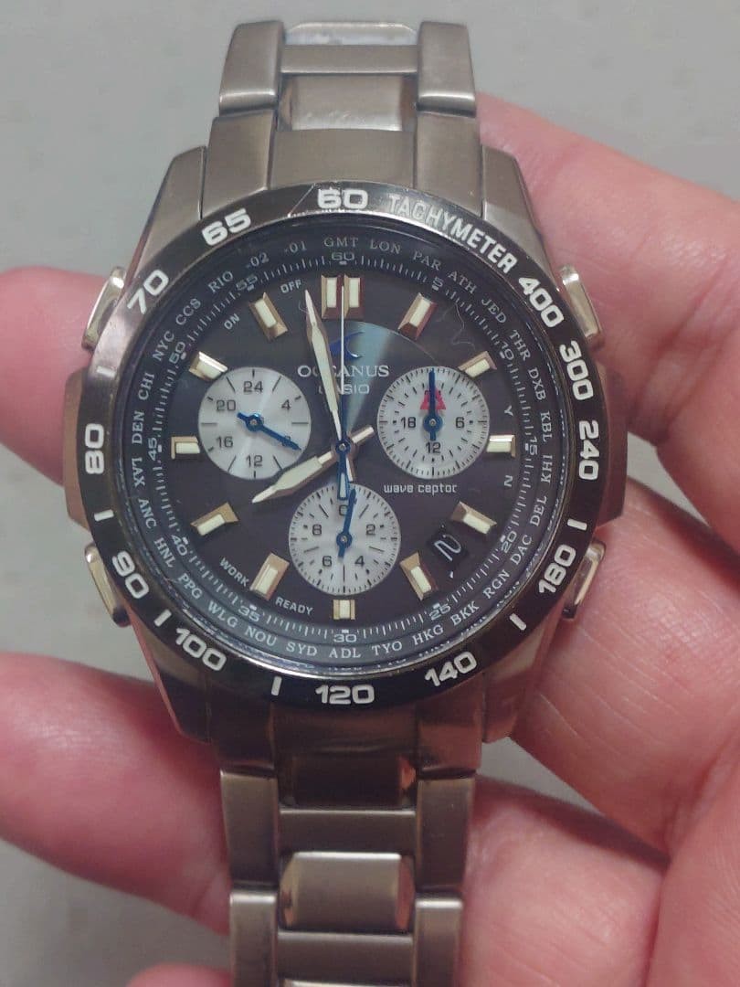 CASIO OCEANUS OCW-600 Tough Solar Radio Titanium Chronograph Watch