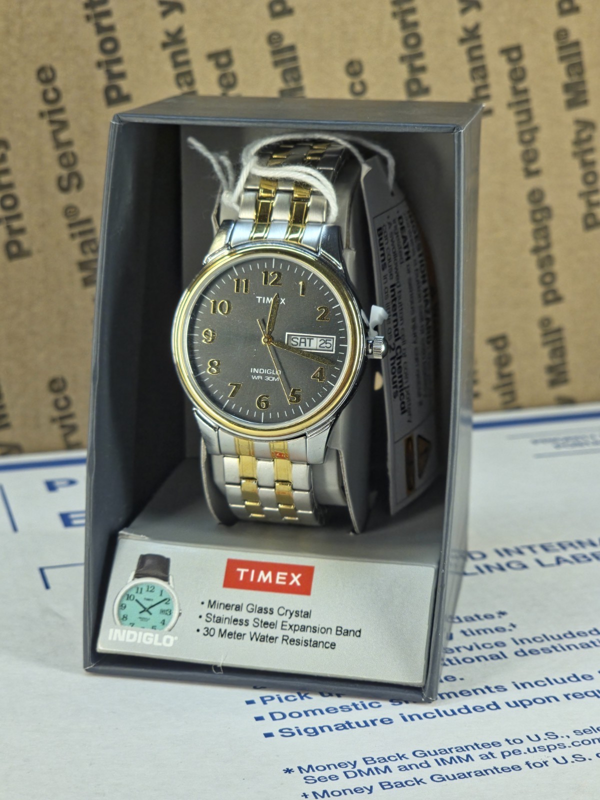 Timex T26481, Easy Reader, Men’s, 2-Tone Expansion, Day/Date, Indiglo.
