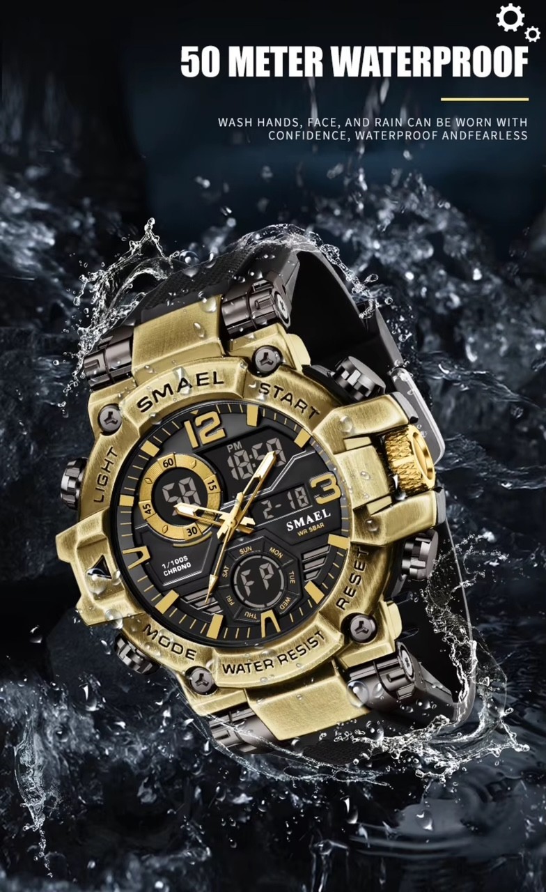 Oversized Chronograph Waterproof Digital Sport Shock Resistant WRIST WATCH 55mm