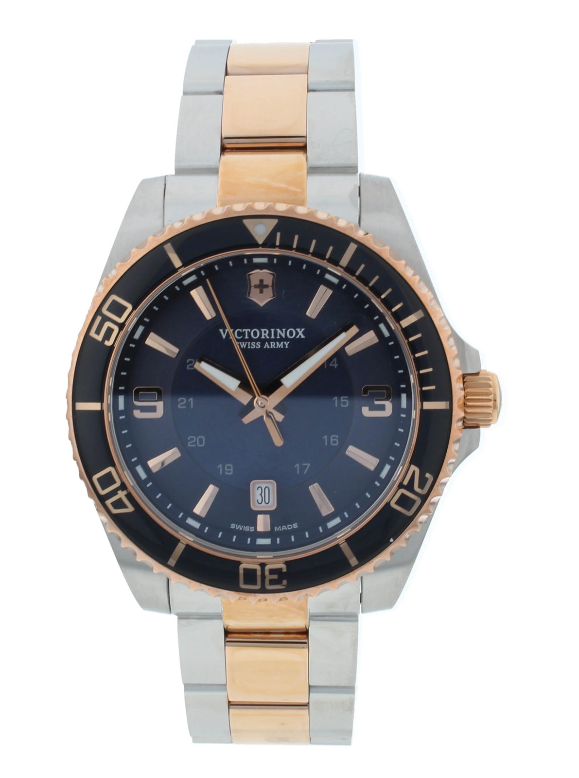 Victorinox Maverick Two-Tone Blue Dial 44mm Steel Quartz Men’s Watch 241950