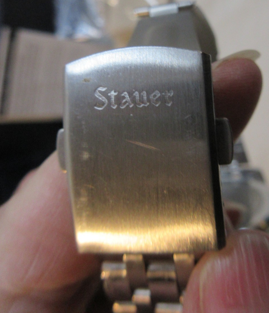 STAUER~ JET SETTER~ MEN’S CHRONOGRAPH WATCH~BOX, INSTRUCTION & CLEANING CLOTH