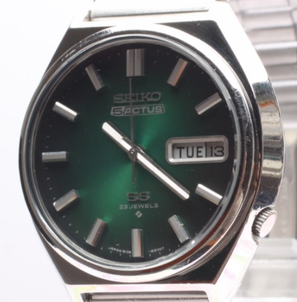 [Near MINT] SEIKO 5 Actus SS 6106-8690 37mm Green DIal Men’s Automatic Watch