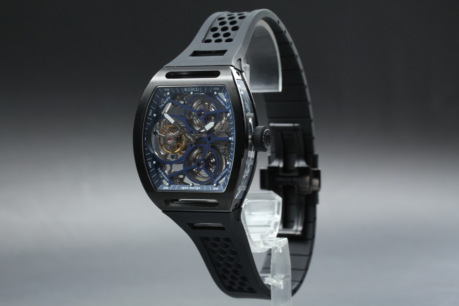 [ w/Box ] ZEROO TIME T4 The Archer Full Skeleton Tourbillon Manual Winding Watch