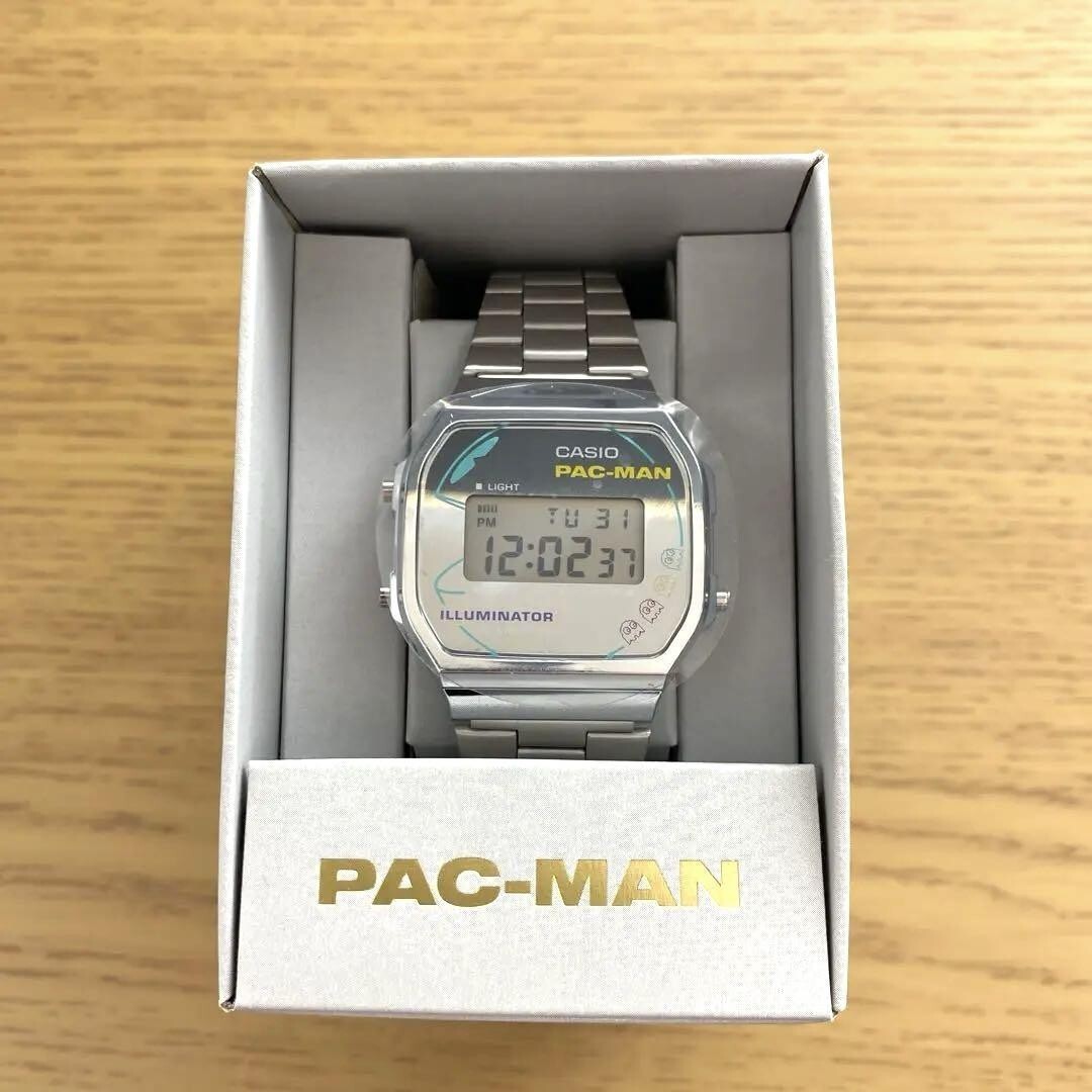 Casio A168WEPC-7A PAC-MAN Collaboration Digital Silver Stainless Steel Watch