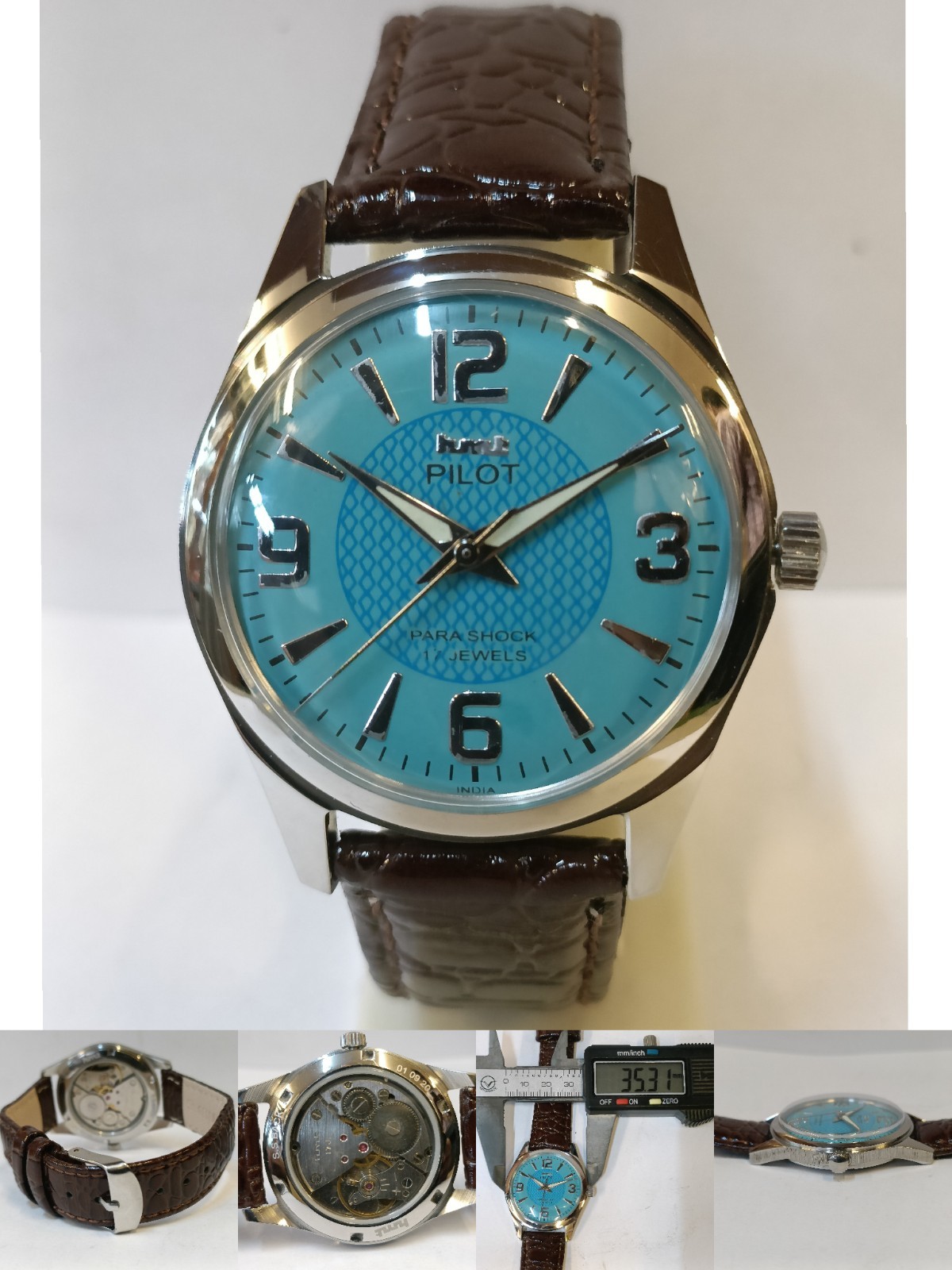 REFURBISHED HMT PILOT 17J WINDING SKY BLUE DIAL 0231 INDIA MEN’S WORKING