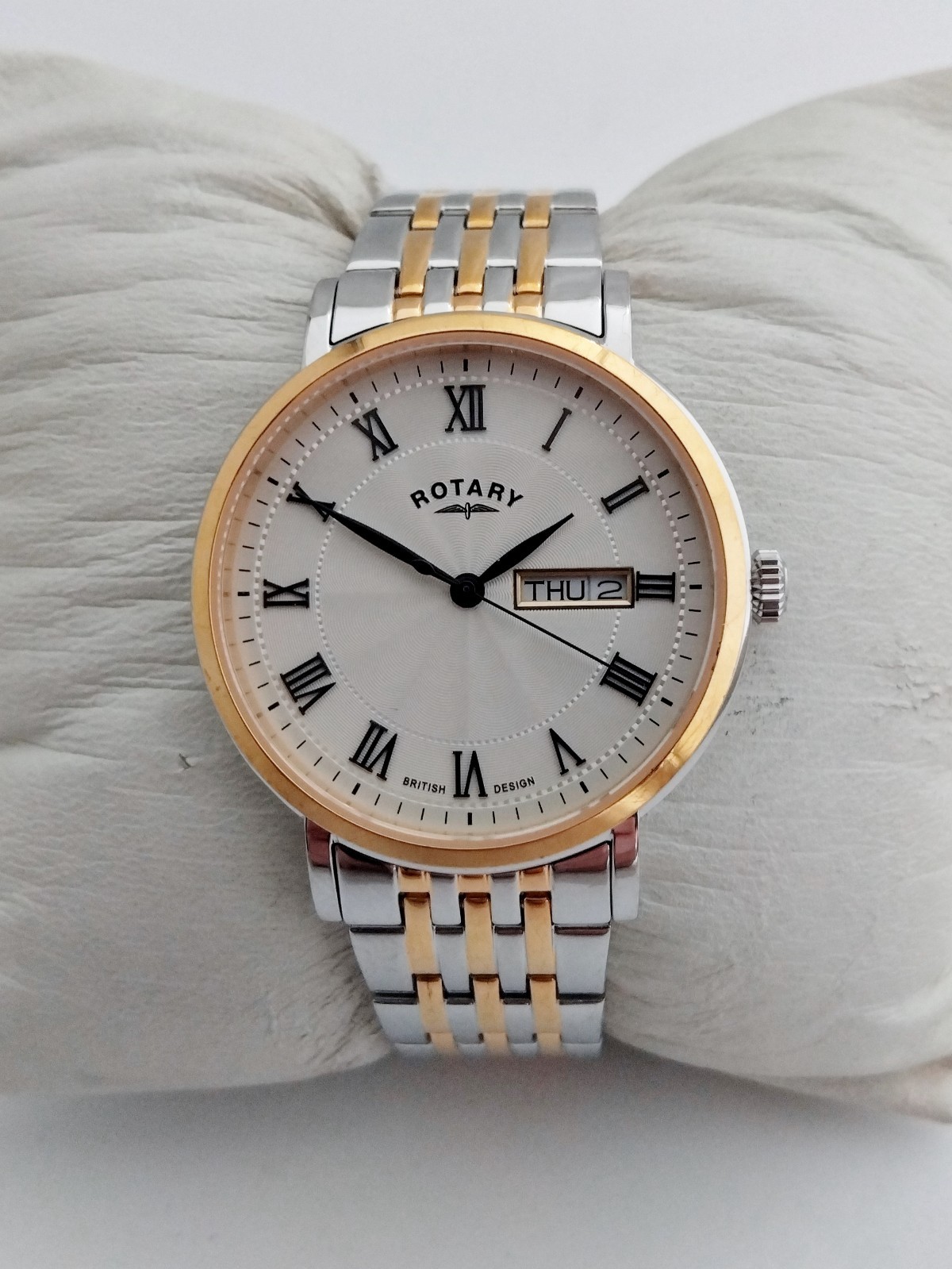 ROTARY WATCH MENS WINDSOR GB05421/01 GOLD STAINLESS STEEL BRACELET GENUINE
