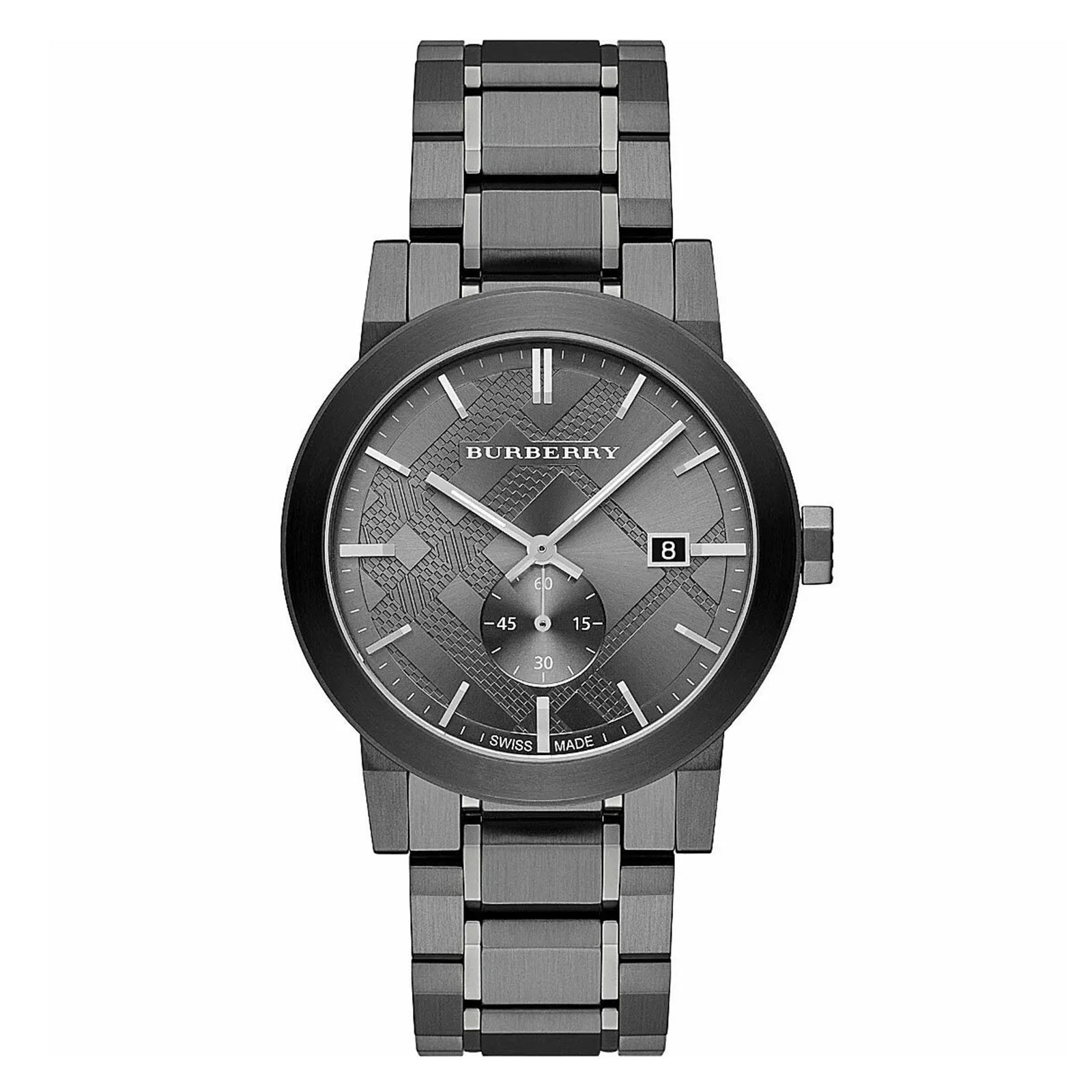 Burberry BU9902 42mm The City Gunmetal Gray Ion Plated Swiss Quartz Mens Watch