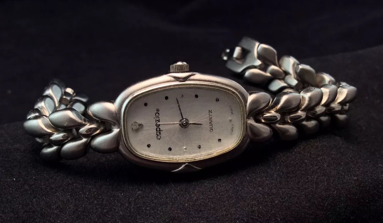 Capezio Silver Toned Link Bracelet Quartz Watch New Battery Works