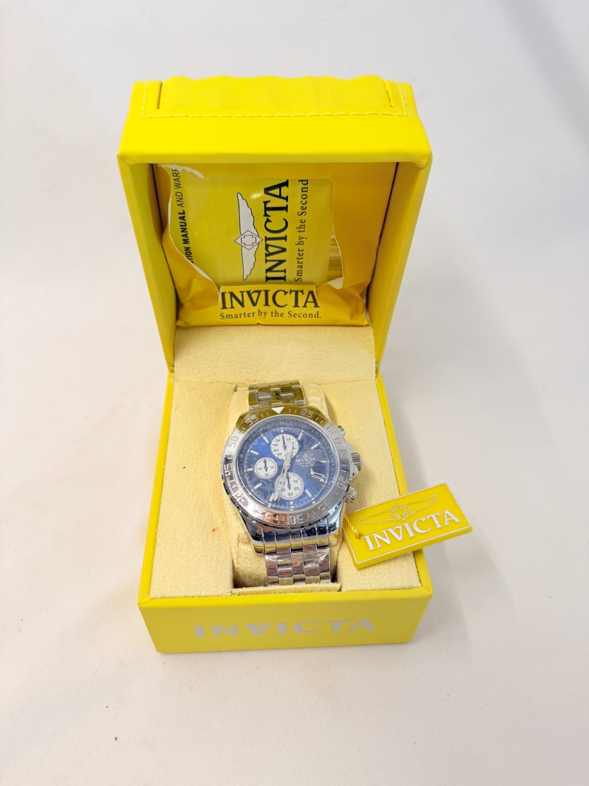 Invicta Flame Fusion Aviator Chronograph Quartz Stainless Steel Watch W/Box