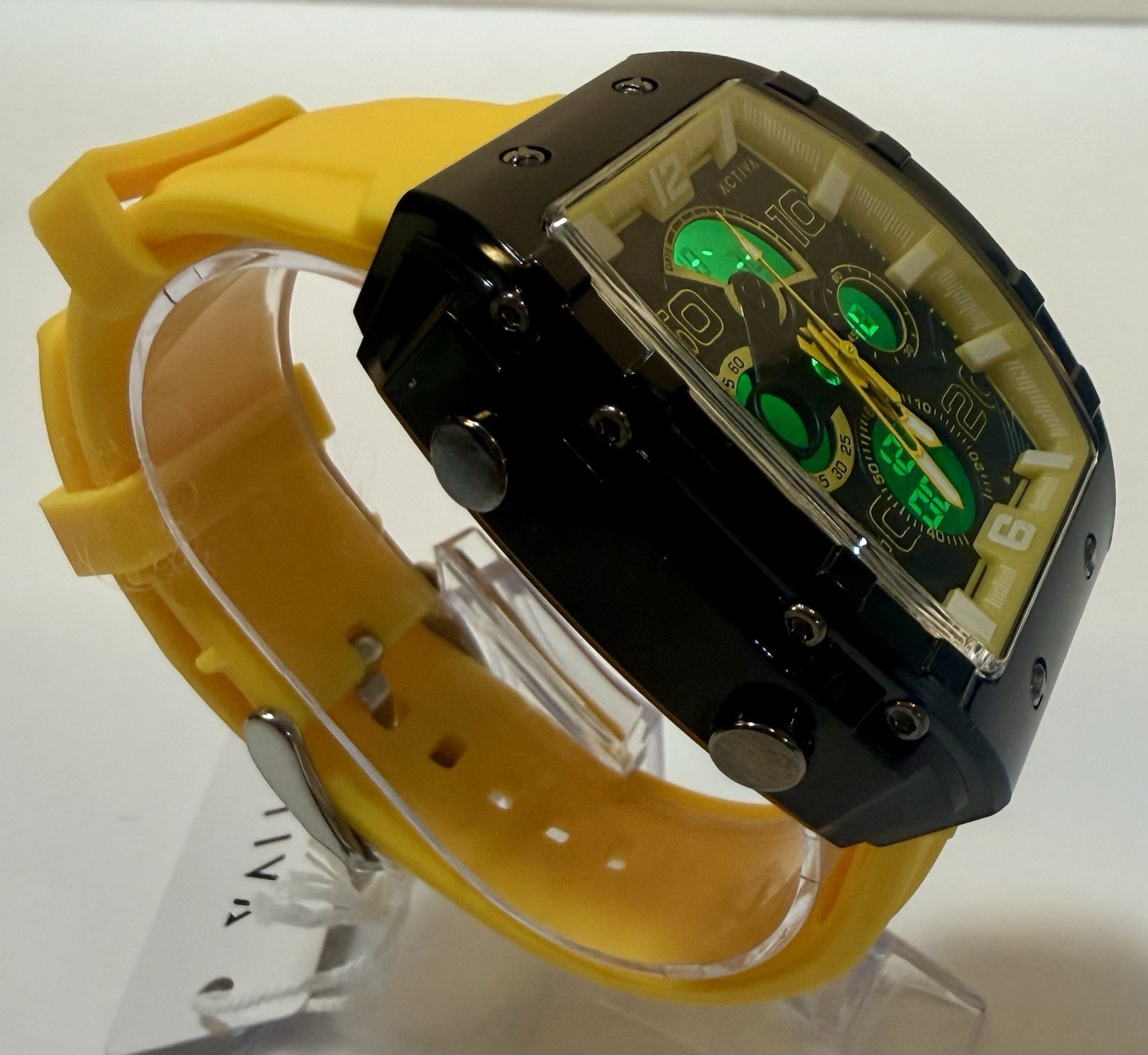 Activa X Invicta Digital Essentials Chrono Look- 45mm. Yellow (ACW8109-003) NIB