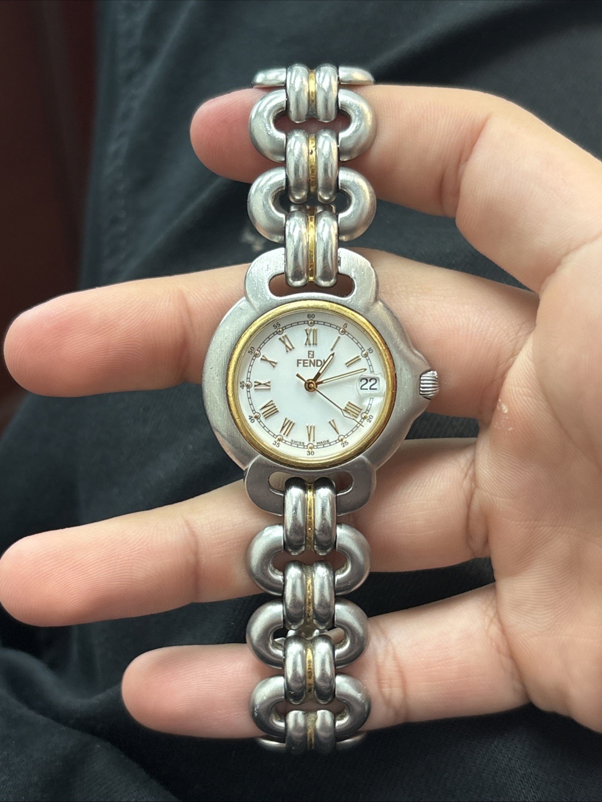Fendi Watch Two Tone Look Beutiful Dial As Is Stainless Steel